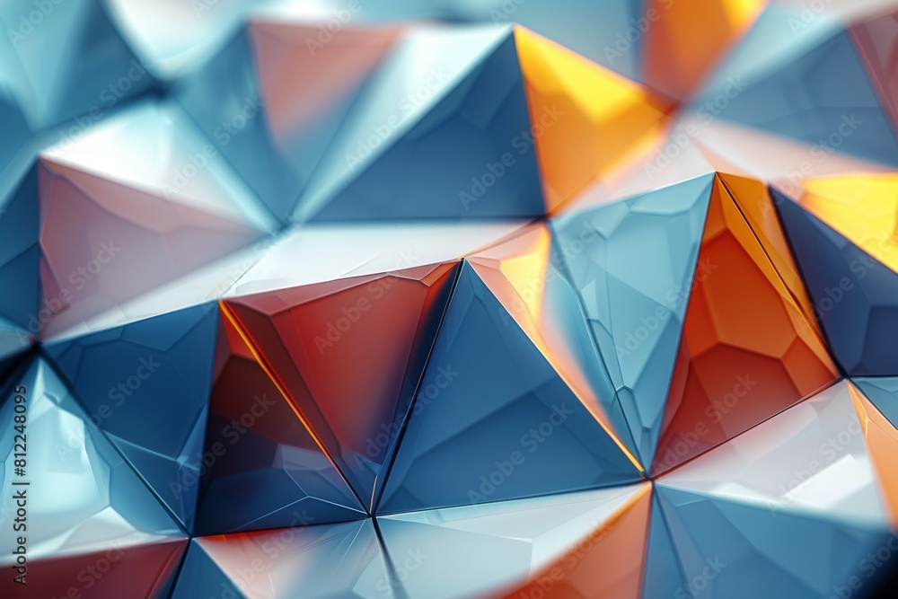 Poster a 3d rendered image of sharp geometric shapes creating an abstract crystal-like pattern