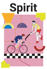 Obraz premium sports vector hand draw illustration