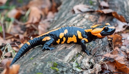 fire salamander in natural habitat