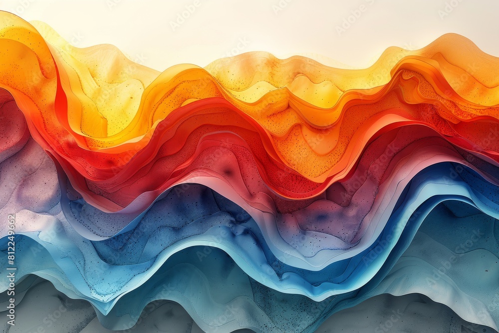 Canvas Prints this image showcases colorful, layered shapes with a transparent, flowing quality, evoking waves or 