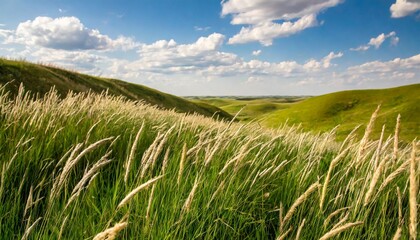 grass midwest tallgrass prairie illustration nature kansas landscape sky background hills grass midwest tallgrass prairie
