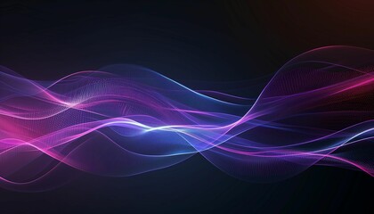 Purple and Pink Wave on Black Background