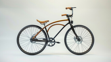 Bicycle on a white backdrop. 3D rendering.