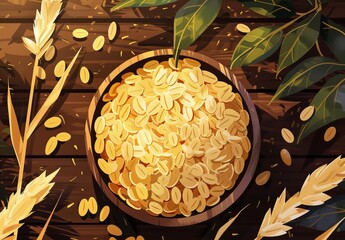 Illustration of wheat flakes symbolizing food price surge