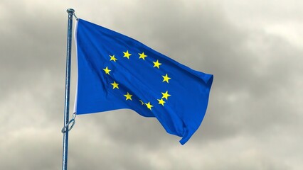 Flag of  EU on the mast