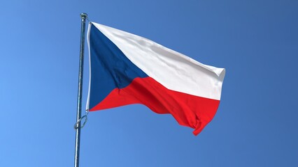 Flag of  Czech Republic on the mast
