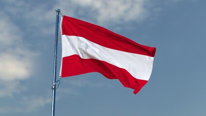 Flag of  Austria on the mast