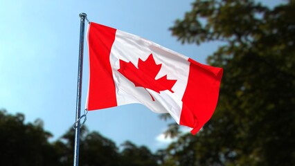 Flag of Canada on the mast