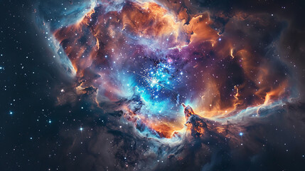 Cosmic Kaleidoscope Journeying Through Nebula Burst's Colorful Depths