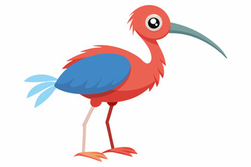 ibis bird cartoon vector illustration