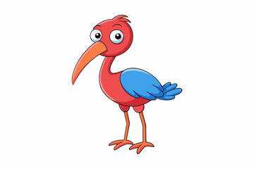 ibis bird cartoon vector illustration