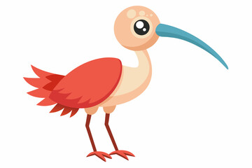 ibis bird cartoon vector illustration