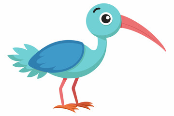 ibis bird cartoon vector illustration