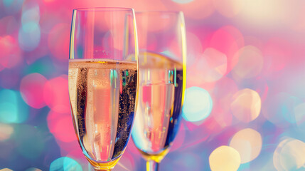 Two Glasses of Champagne on a Table