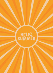 Hello summer. Summer sunny background. Vector illustration.