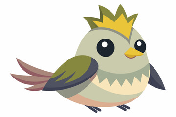 kinglet bird cartoon vector illustration