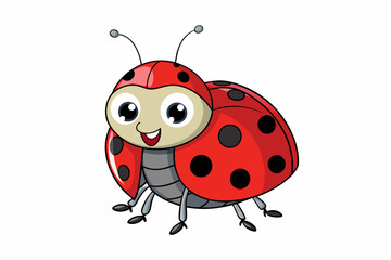 ladybug insect cartoon vector illustration