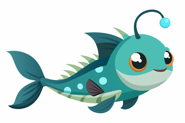lanternfish cartoon vector illustration