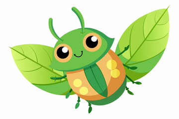 leaf beetle cartoon vector illustration