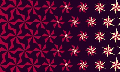 Metamorphosis pattern, colorful geometric design with changing fan structure