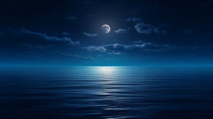Fototapeta na wymiar full moon over the sea