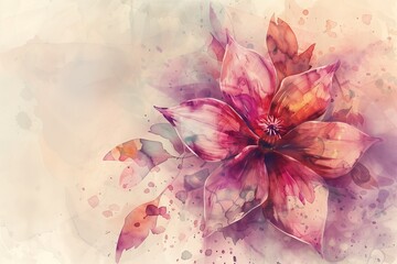Abstract beautiful watercolor flower illustration