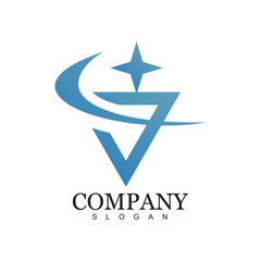 Company logo design simple concept Premium Vector