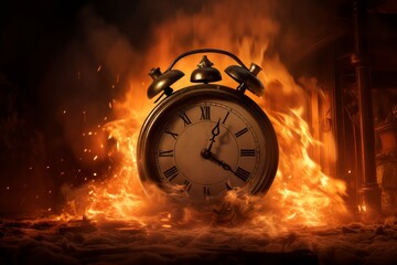 Chrono-Inferno A Photorealistic Fantasy of Time Unraveling in Flames