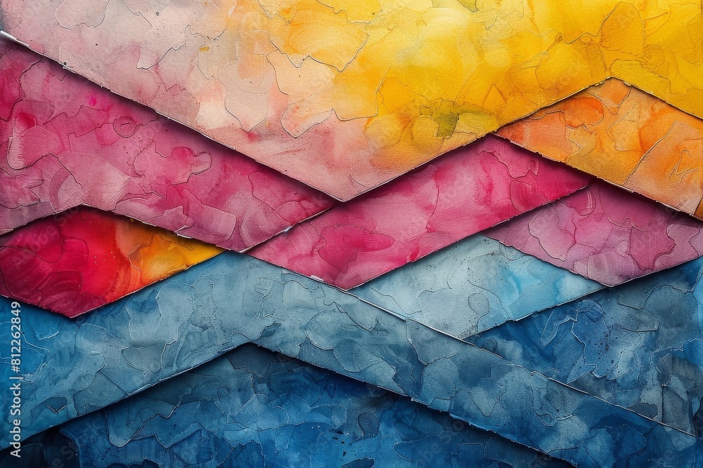 Poster a vibrant image showcasing a juxtaposition of multiple colors with a crackled texture effect, creati