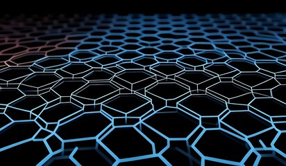 Fototapeta premium Create a detailed description of the hex background concept within the context of networking, focusing on its relevance, applications, and implications