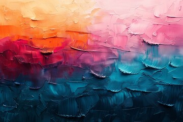 Abstract oil painting with a seamless gradation of colors evoking emotion and movement