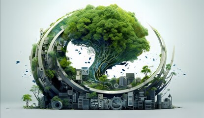 Green Harmony Where Nature and Recycling Unite in Iconic Splendor
