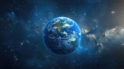 3D illustration of Earth the stunning blue planet floating in space