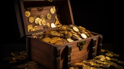 treasure chest filled with gold coins