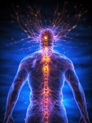 Nerve network: nervous system - unraveling the intricate web of neurons and synapses, vital role of this complex system in regulating bodily functions and responses.