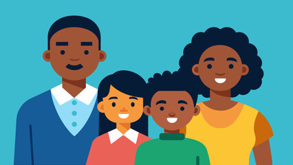  family father mother son and brother cartoon vector illustration