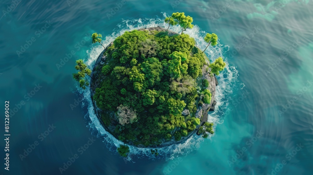 Poster celebrating world forest day and world environment day against a serene backdrop of an isolated sea 