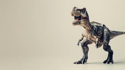 3D model of roaring dinosaur on plain background