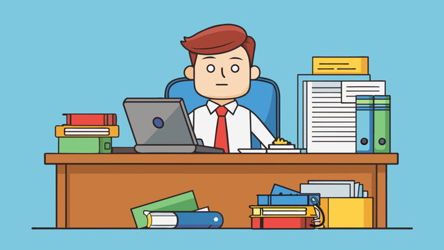 recommend clip art: deadlines at work tired office worker man cartoon vector illustration