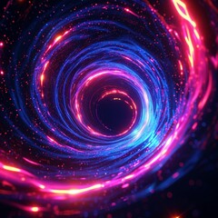 Colorful Spiral of Light in the Dark