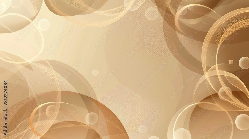 Poster abstract background of beige and brown circles and ovals. aig51a.