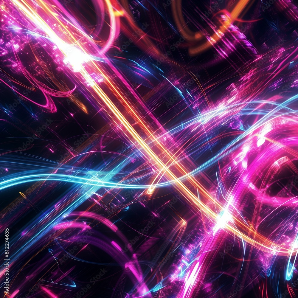 Poster colorful abstract background with lines and swirls