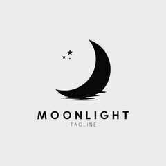 moonlight and star logo vector illustration design