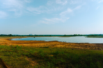 Beautiful natural scenery of river in Sri-Lanka tropical green forest