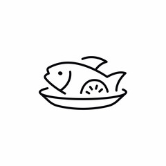 fish seafood dish lemon icon