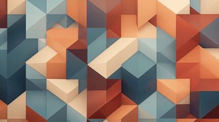 Abstract Geometric Pattern with a 3D Cube Illusion.
