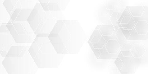 Fototapeta premium Seamless pattern with hexagon. White Hexagonal Background. Luxury honeycomb grid White Pattern. Vector Illustration. 3D Futuristic abstract honeycomb mosaic white background. geometric mesh cell text.