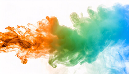 Fototapeta premium Ethereal Fusion: Vibrant Patterns of Colorful Smoke Merging in Abstract Art