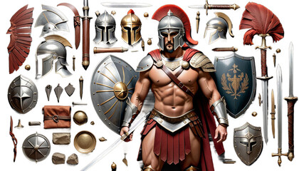 military spartan realistic illustration greek soldier art antique ancient armor warrior sword shield armoring mediaeval army sparta courageous wallpaper war king helmet knight masculine general