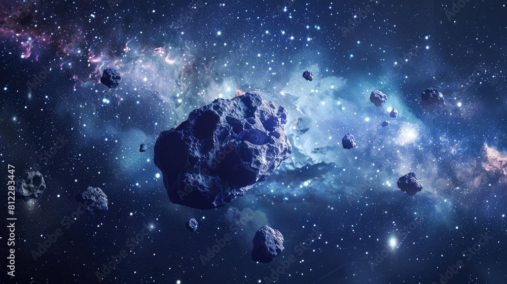 Poster discover stunning asteroids and meteorites floating through space nebulae in this high resolution de